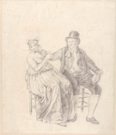 Dame et gentilhomme assis - Adriaan de Lelie